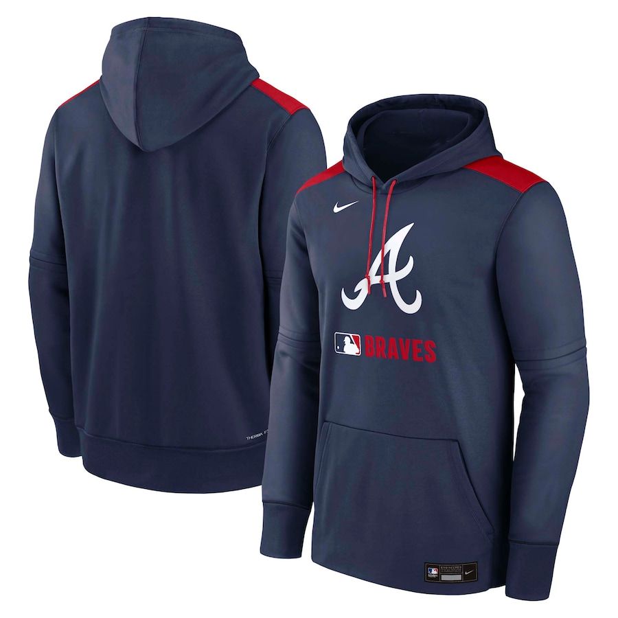 Men 2025 MLB Atlanta Braves Drak blue Nike hoodie style 1->atlanta braves->MLB Jersey